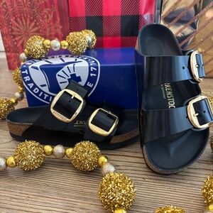 Birkenstock Arizona Big Buckle Black High Shine